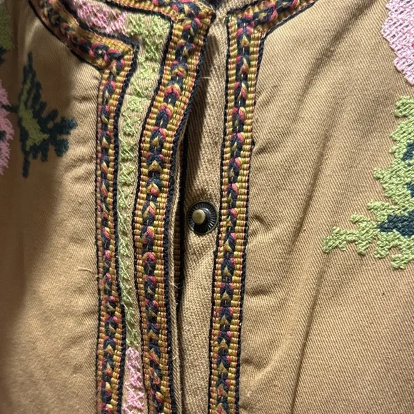 Floral Embroidered Women's Vintage Bomber Jacket - Picture 7 of 8